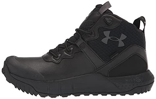 Under Armour Men's Micro G Valsetz Mid LWP Hiking Boot, Black (001)/Black, 12