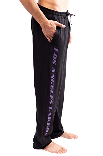 Ultra Game NBA Los Angeles Lakers Mens 2 Piece Super Soft Tee Shirt and Lounge Pants Set, Black, Large