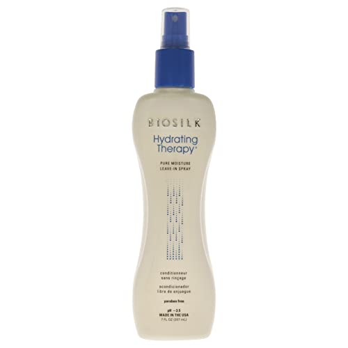Biosilk Hydrating Therapy Pure Moisture Leave-In Conditioner Spray | 7 Ounces | Replenishes Hair Moisture and Coarse Hair | Anti Frizz