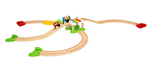BRIO My First Railway – 33727 Beginner Pack | Wooden Toy Train Set for Kids Age 18 Months and Up