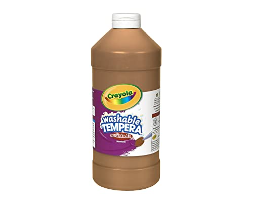 Crayola Washable Tempera Paint For Kids, Brown Paint, Classroom Supplies, Non-Toxic, 32 Oz Squeeze Bottle