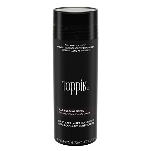 Toppik Hair Building Fibers, Dark Brown, 55g Fill In Fine or Thinning Hair Instantly Thicker, Fuller Looking Hair 9 Shades for Men and Women