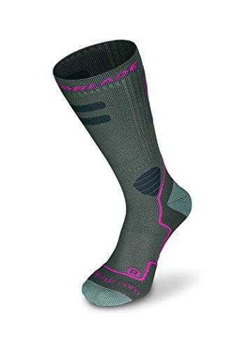 Rollerblade High Performance Women's Socks, Inline Skating, Multi Sport, Dark Grey and Pink, Medium
