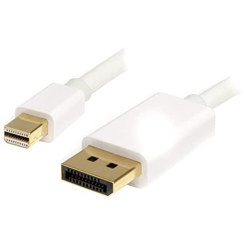 StarTech.com 2m (6ft) Mini DisplayPort to DisplayPort 1.2 Cable - 4K x 2K UHD Mini DisplayPort to DisplayPort Adapter Cable - Mini DP to DP Cable for Monitor - mDP to DP Converter Cord (MDP2DPMM2MW)