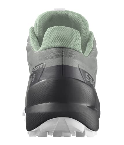 Salomon Speedcross 5 Trail Running Shoes for Women, Wrought Iron/Spray/White, 7.5