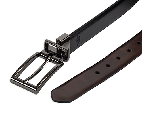 Dockers Boys' Reversible Casual Belts, Black/Brown Dress, Small