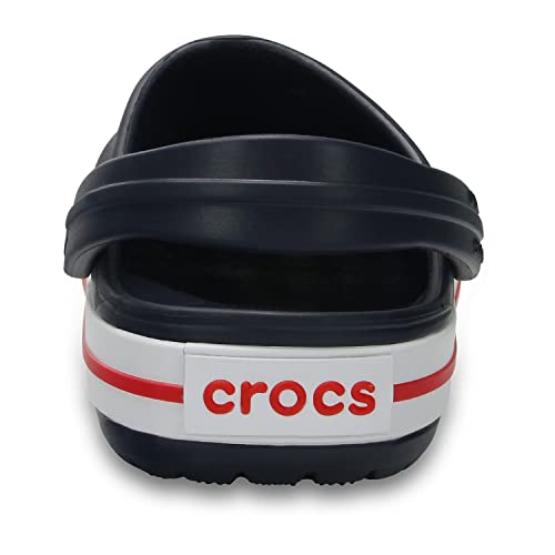 Crocs Unisex-Child Crocband Clogs (Little Kid/Big Kid), Navy/Red, 2 Little Kid