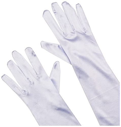 Leg Avenue Women's Satin Elbow Length Gloves, White, One Size
