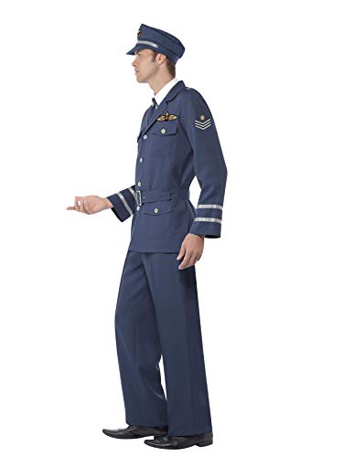 Smiffys Men's M-US Size 38'-40' Ww2 Air Force Captain Costume, Blue
