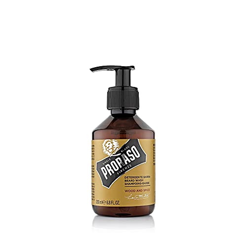 Proraso Beard Care Kit for Men | Wood and Spice Beard Wash, Oil and Balm Gift Set to Cleanse, Soothe and Soften All Beard Lengths and Skin Types