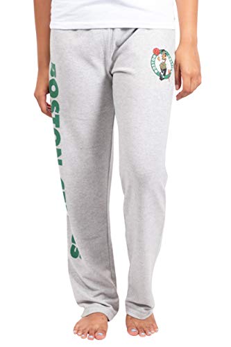 Ultra Game Women's NBA Sleepwear Super Soft Hacci Pajama Loungewear Pants, Boston Celtics, Heather Gray, Large