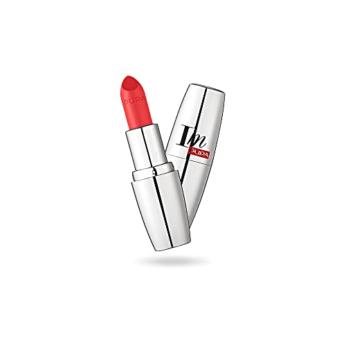Pupa Milano I Am Pure-Colour Lipstick - Intense Color And Absolute Brightness - High Concentration Of Pigments - Lightweight And Flawless - Melts Perfectly On Lips - 208 Sunny Coral - 0.123 OZ