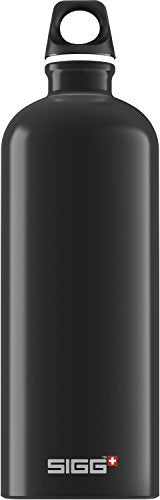 Sigg - Aluminum Water Bottle - Traveller Black - with Screw Cap - Leakproof, Lightweight, BPA Free, 1 L, (8327.40)