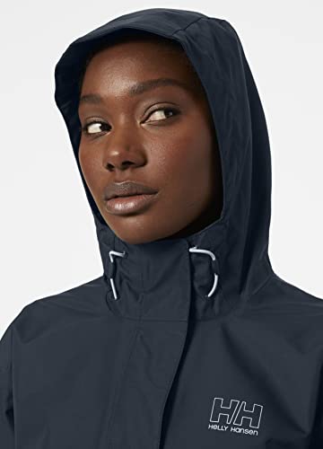 Helly Hansen Women's Seven J Waterproof Windproof Breathable Rain Coat Jacket, 598 Navy, Large