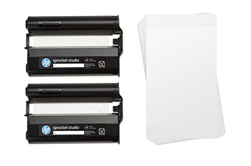 HP Sprocket Studio 4x6 Photo Paper and Cartridges (80 Sheets - 2 Cartridges) Compatible ONLY with HP Studio Printer.