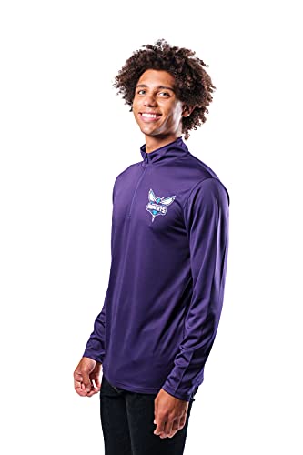 Ultra Game NBA Men's Quarter Zip Long Sleeve Pullover T-Shirt