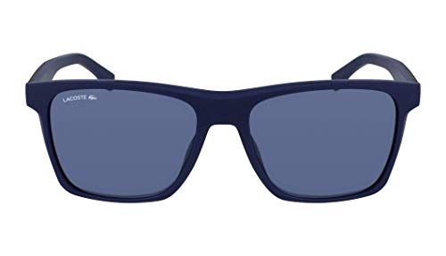 Lacoste Men's L900S Rectangular Sunglasses, Blue Matte/Blue Flash, 56 mm