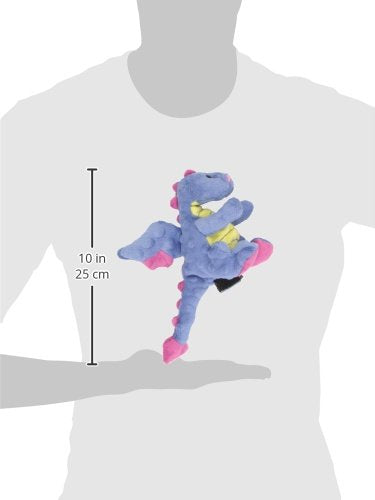 goDog Dragons Squeaker Plush Pet Toy for Dogs and Puppies, Soft and Durable, Tough and Chew Resistant, Reinforced Seams - Periwinkle, Small