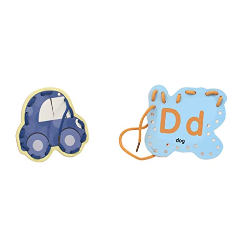 Melissa and Doug Alphabet Wooden Lacing Cards With Double-Sided Panels and Matching Laces - Lacing Toys For Toddlers, Fine Motor Skills Threading Cards, Sewing Cards For Preschoolers And Kids Ages 3+