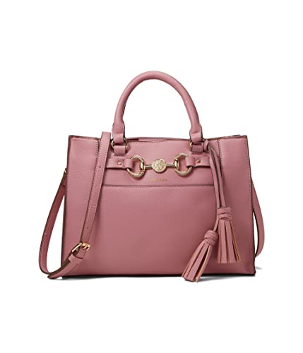 Anne Klein E/W Horsebit Satchel, Vintage Pink