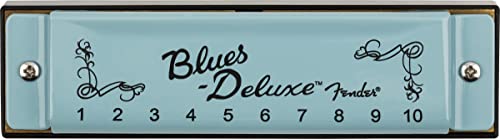 Fender Blues Deluxe Harmonica, Key of C, Daphne Blue