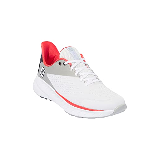 9 FootJoy Men's Fj Flex Xp Golf Shoe, White/Black/Red