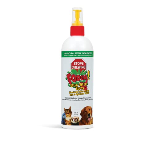 Ultra-Bitter Training Aid Spray – Chewing, Biting, Licking Deterrent for Dogs, Cats, Horses, Rabbits, Ferrets, Birds - Safe for Pet’s Skin – Can Also Protect Garden from Deer and Pests (16 oz.)