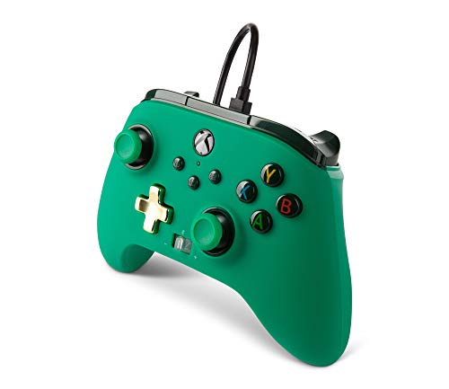 PowerA Enhanced Wired Controller for Xbox Series X|S - Green, Gamepad, Wired Video Game Controller, Gaming Controller, Works with Xbox One - Xbox Series X