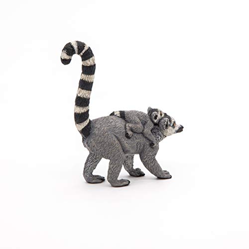 Papo -Hand-Painted - Figurine -Wild Animal Kingdom - Lemur and Baby -50173 -Collectible - for Children - Suitable for Boys and Girls- from 3 Years Old
