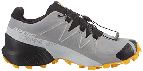 Salomon Speedcross 5 Gore-TEX Trail Running Shoes for Men, Monument/Black/Saffron, 9