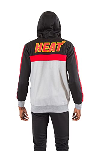 Ultra Game NBA Miami Heat Mens Soft Fleece Full Zip Jacket Hoodie, Team Color, Small