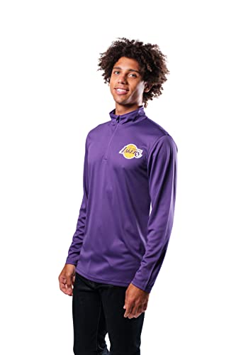 Ultra Game NBA Men's Quarter Zip Long Sleeve Pullover T-Shirt
