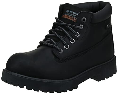 Skechers Men's Sergeants Verdict Chukka Boot,Black Waterproof Oiled Smooth Leather,10 M US