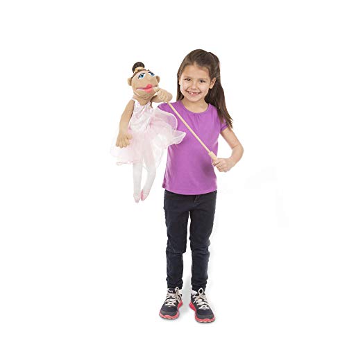 Melissa and Doug Ballerina Puppet (Tina Prima) with Detachable Wooden Rod, Multicolor
