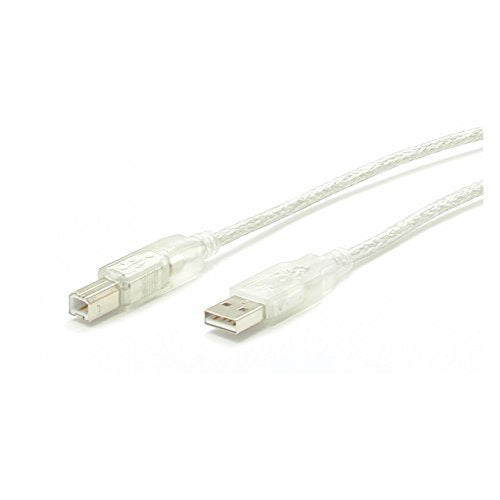 StarTech.com 10 ft Transparent USB 2.0 Cable - A to B - USB Cable - USB (M) to USB Type B (M) - 10 ft - Transparent - USBFAB10T