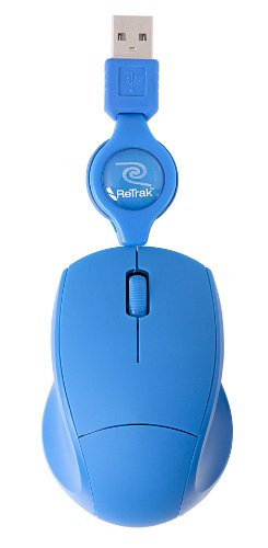 ReTrak Retractable Optical Mouse, Blue (ETMOUSEBU)
