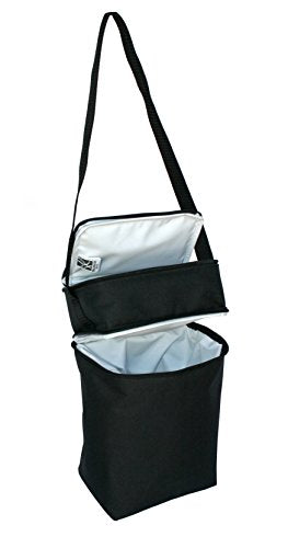 J.L. Childress 6 Bottle Cooler, Insulated Breastmilk Cooler and Lunch Bag for Baby Food and Bottles, Leak-Proof and Heat-Sealed, Ice Pack Included, Black, 1 Count (Pack of 1)