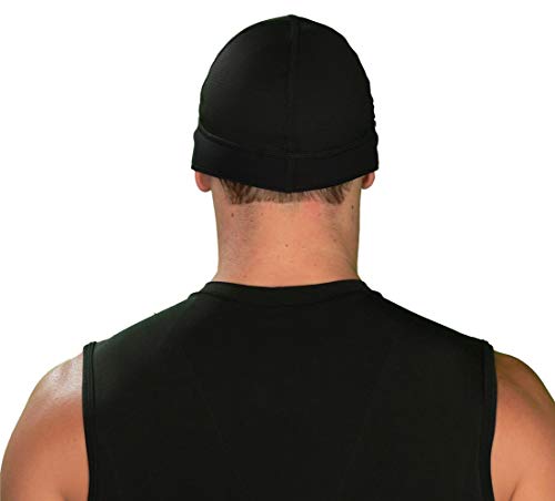 Halo Headband Skull Cap - The Ultimate Sweat Diverting, Absorbent, Lightweight, High Performance Skull Cap , Black