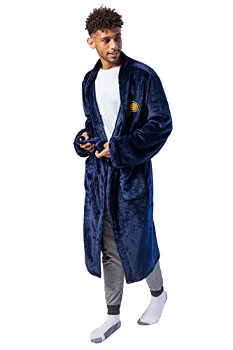 Ultra Game -NBA Indiana Pacers Mens Lounge Bath Robe, Team Color, 1SIZE