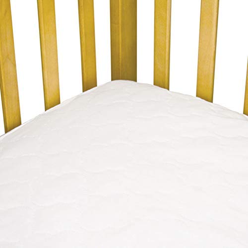 Sealy Stain Protection Waterproof Fitted Toddler Bed and Baby Crib Mattress Pad Cover Protector, Noiseless, Machine Washable and Dryer Friendly 52' x 28' - White
