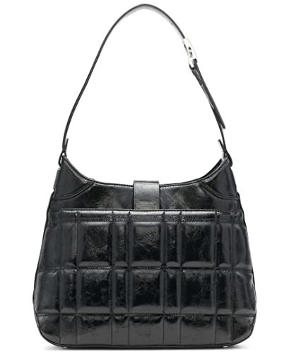 Calvin Klein Frankie Shoulder Bag, Black Quilted Grid