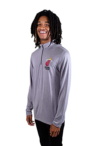 Ultra Game NBA Men's Quarter Zip Long Sleeve Pullover T-Shirt