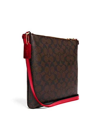 COACH Womens Rowan File Bag In Signature Canvas (Brown 1941 Red)