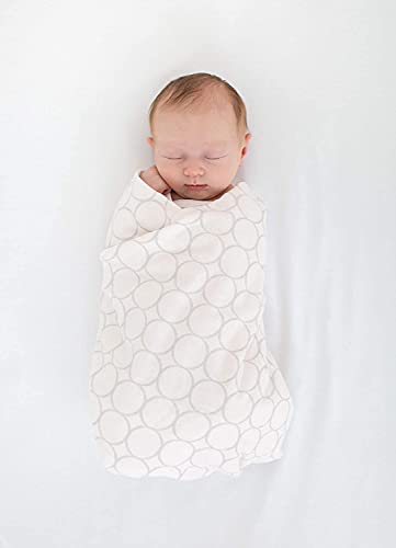 SwaddleDesigns Large Receiving Blanket, Ultimate Swaddle for Baby Boys, Girls, Softest US Cotton Flannel, Best Shower Gift, MADE in USA, Sterling Mod Circles on Soft Pink, Mom’s Choice Winner