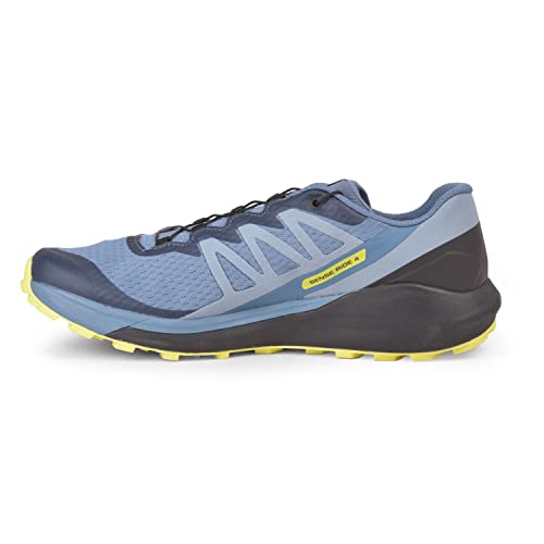 Salomon Sense Ride 4 Trail Running Shoes for Men, Copen Blue/Black/Evening Primrose, 11