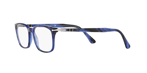 Persol PO3189V Rectangular Prescription Eyewear Frames, Striped Blue/Demo Lens, 53 mm