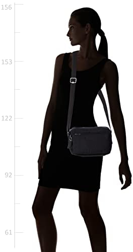 Kipling Women’s Abanu Medium Crossbody Bag, Lightweight, Adjustable Nylon Waist Pack with Multi-Compartment Zip Pockets, Black Noir