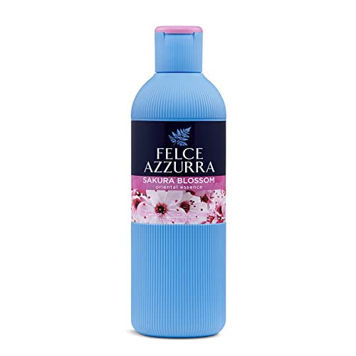 Felce Azzurra Sakura Flowers - Oriental Essence Body Wash - Fine And Elegant Fragrance - Transparent Freshness Of The Freesia - Cherry Blossom Melts With The Delicacy Of The Peony Petals - 22 Oz