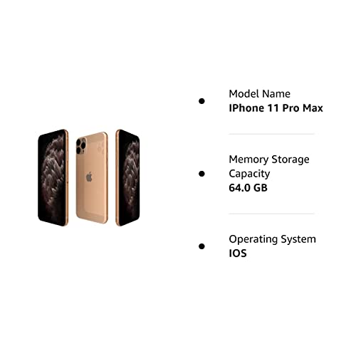Apple iPhone 11 Pro Max, 64GB, Gold - Fully Unlocked (Renewed Premium)