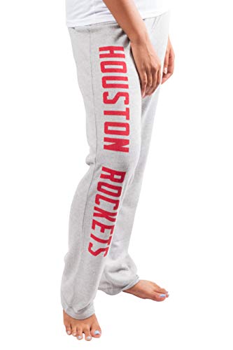 Ultra Game NBA Houston Rockets Womens Sleepwear Super Soft Hacci Pajama Loungewear Pants, Heather Gray, Small